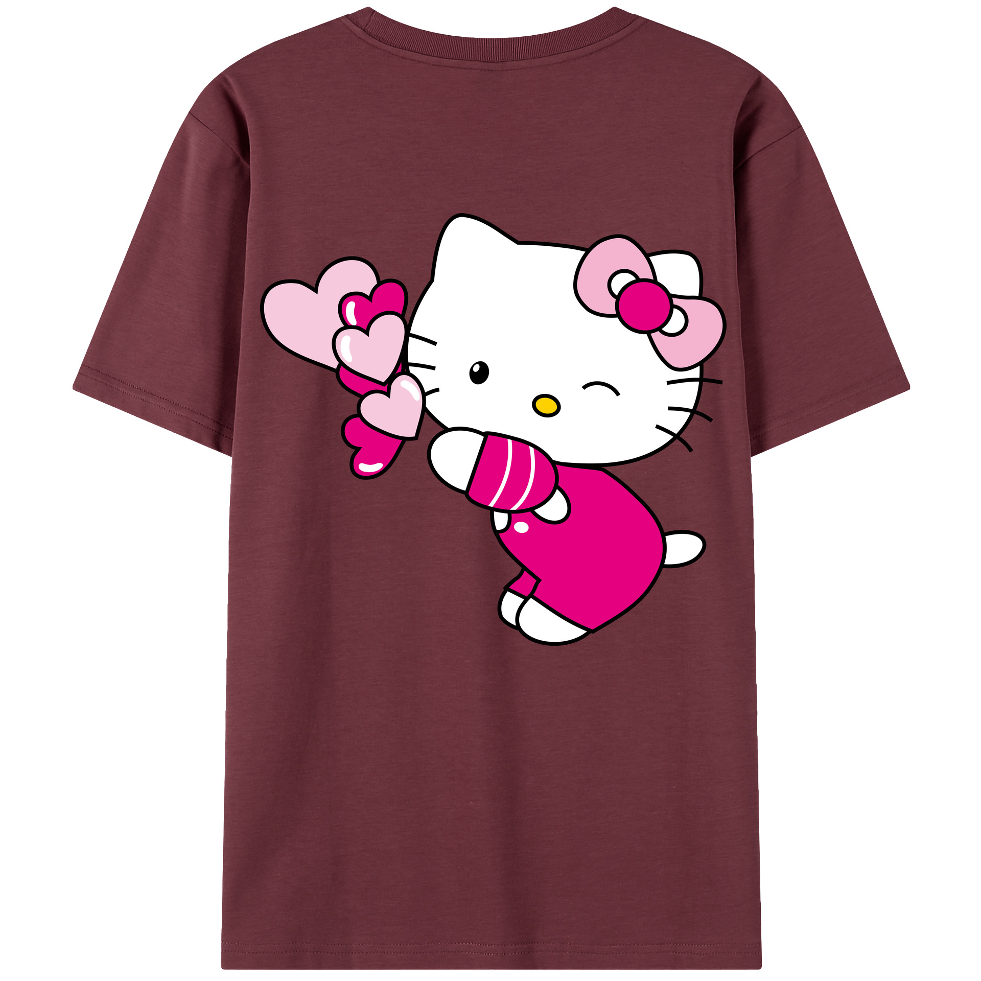 （画像用） Hello Kitty ハローキティ 綿100％半袖Tシャツ（背面プリント）